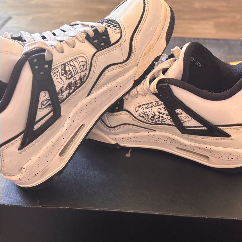 Jordan White and Black Retro-Inspired Sneakers